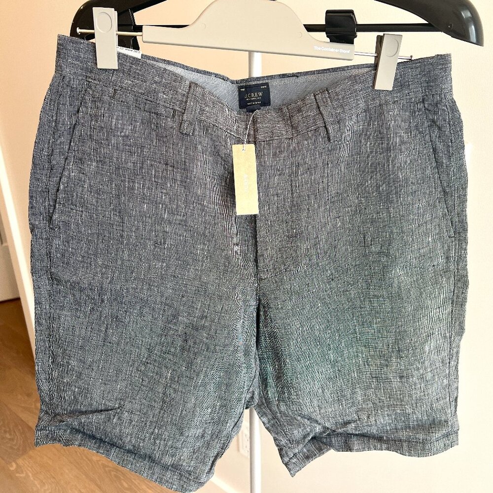 NWT - J. CREW Charcoal Grey Linen Shorts (33" waist)